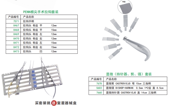 顯微持針器、剪、鑷套裝