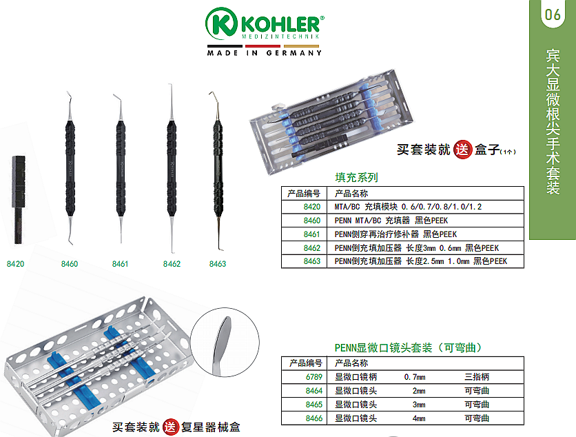 德國科勒充填器、顯微口鏡頭套裝
